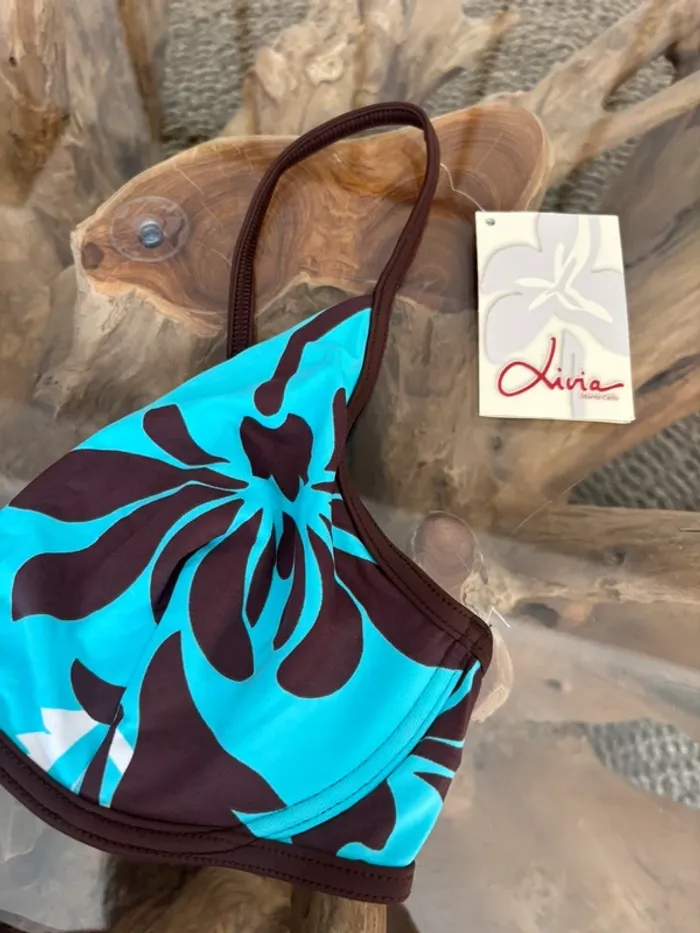 Maillot de bain 2 pièces Livia bleu marron - photo numéro 3