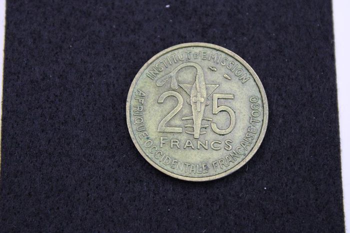 Pièce de monnaie 25 francs Afrique occidentale française Togo 1957
