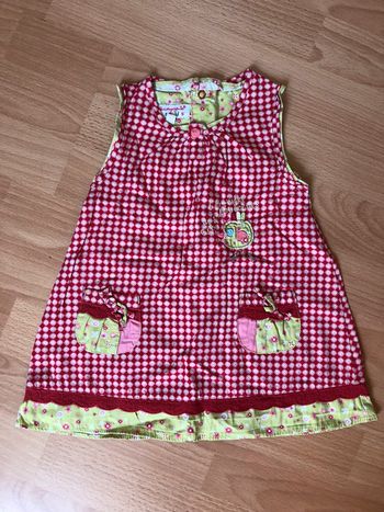 Jolie robe d’été MC rouge et verte La Compagnie des Petits T. 12 mois