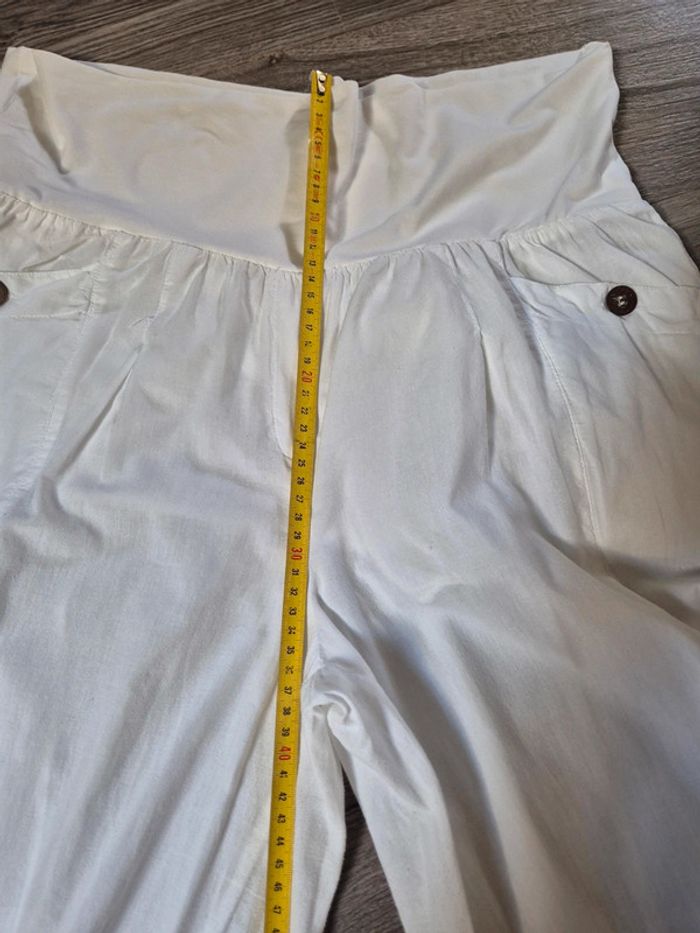 Pantacourt sarouel blanc pour femme T. 40 Cache Cache - photo numéro 10