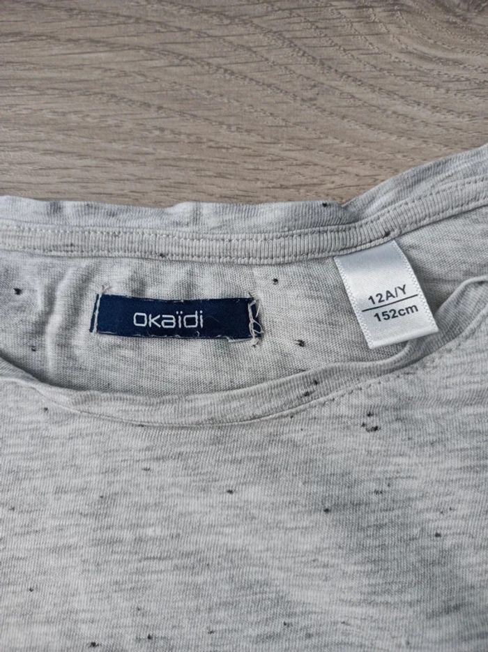 T-shirt Hello ! Okaïdi fille taille 12 ans en bon état - photo numéro 4