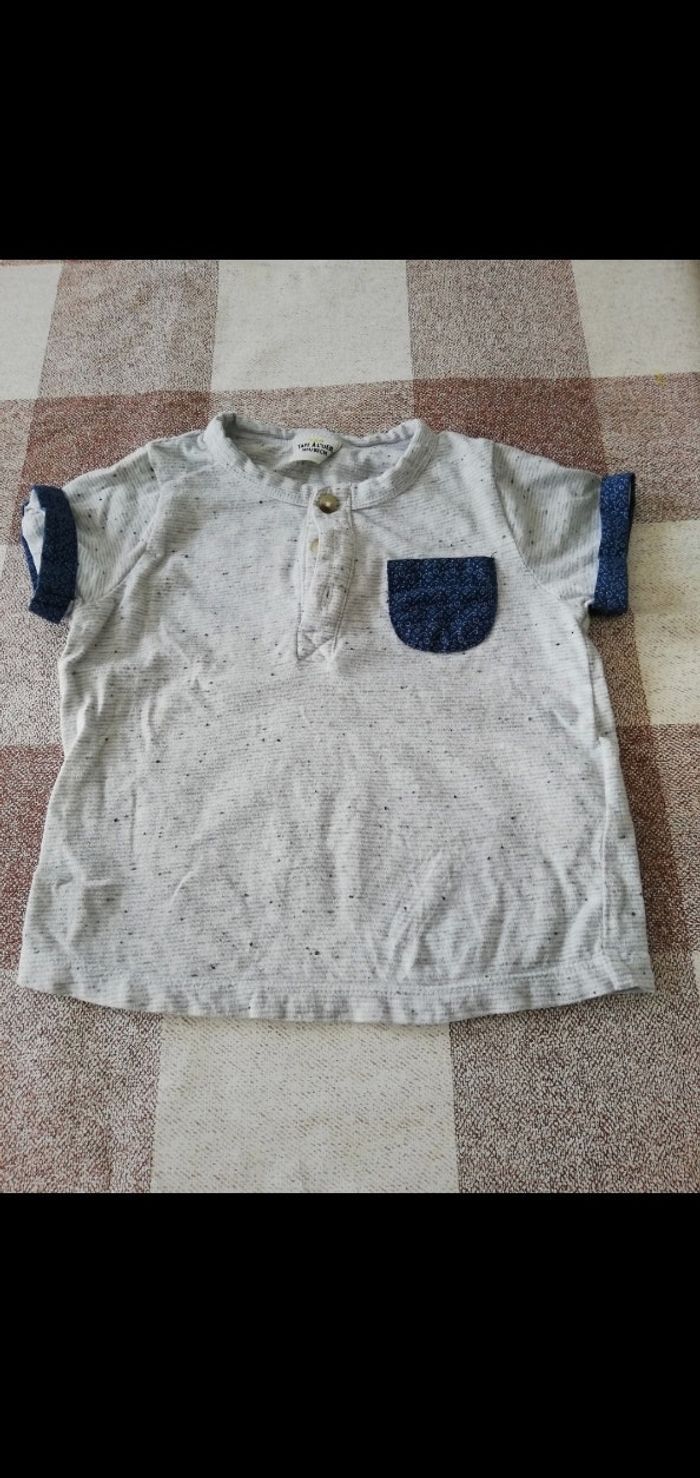 Tee shirt 18 mois gris chiné manches courtes Tape à l'oeil