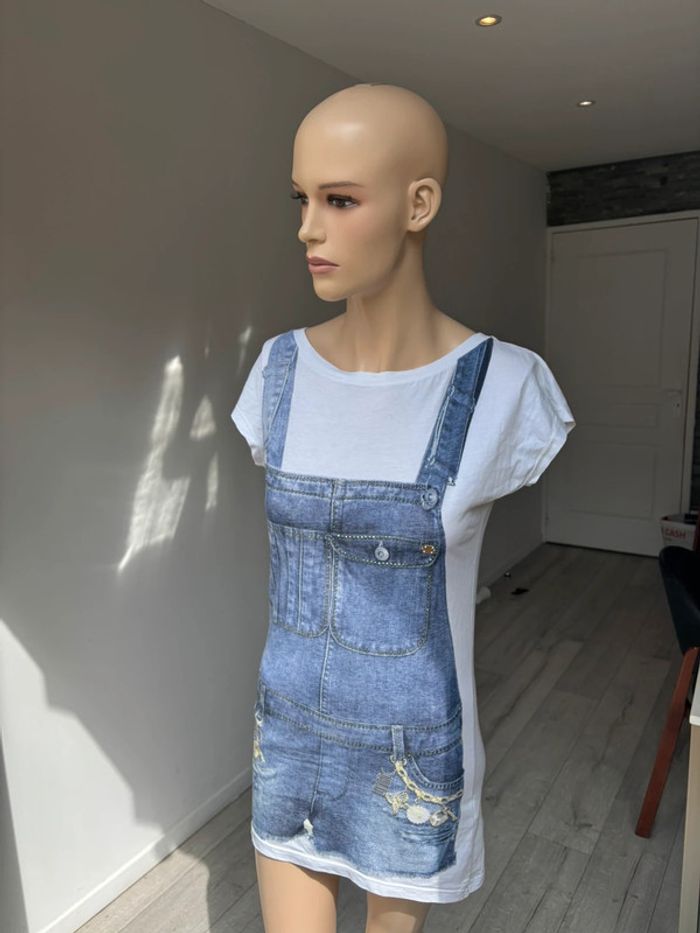 Tee-shirts imprimés salopette à strass boutique parisienne - photo numéro 5