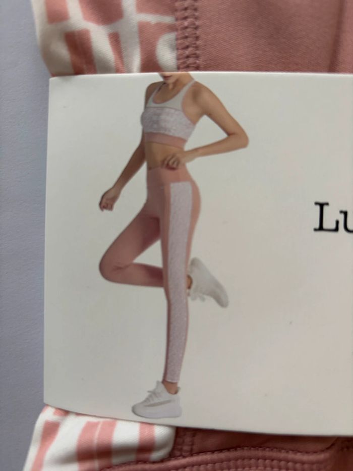 Legging de sport Lulu Castagnette rose et blanc taille L/XL - photo numéro 2