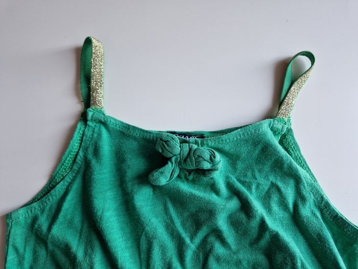robe verte d'été petites bretelles dorées - photo numéro 4