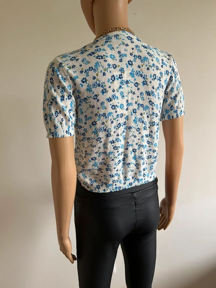 Haut blanc et fleurie neuve à manches courtes Zara taille S - photo numéro 8