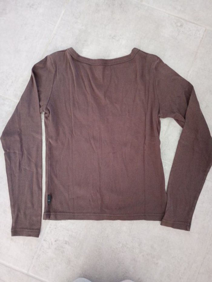 Teeshirt manche longue marron - photo numéro 2