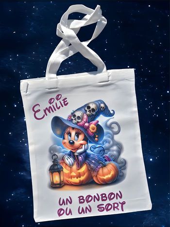 sac totebag spécial halloween personnalisé minnie