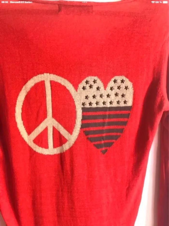 Pull léger rouge en bambou taille 34/36 It Hippie - photo numéro 7