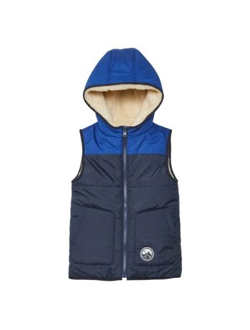 💚 Doudoune sans manches bicolore à capuche fourrée - Bleu marine

3 ans Kiabi #emyfleury_3ansgarçon