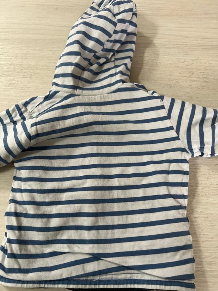 Sweat reversible Obaibi marinière bleu garçon 12 mois - photo numéro 8