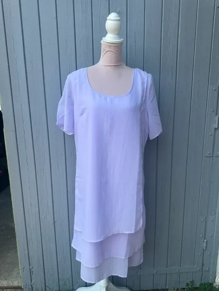 Robe mi longue été Lila manches courtes légère doublée