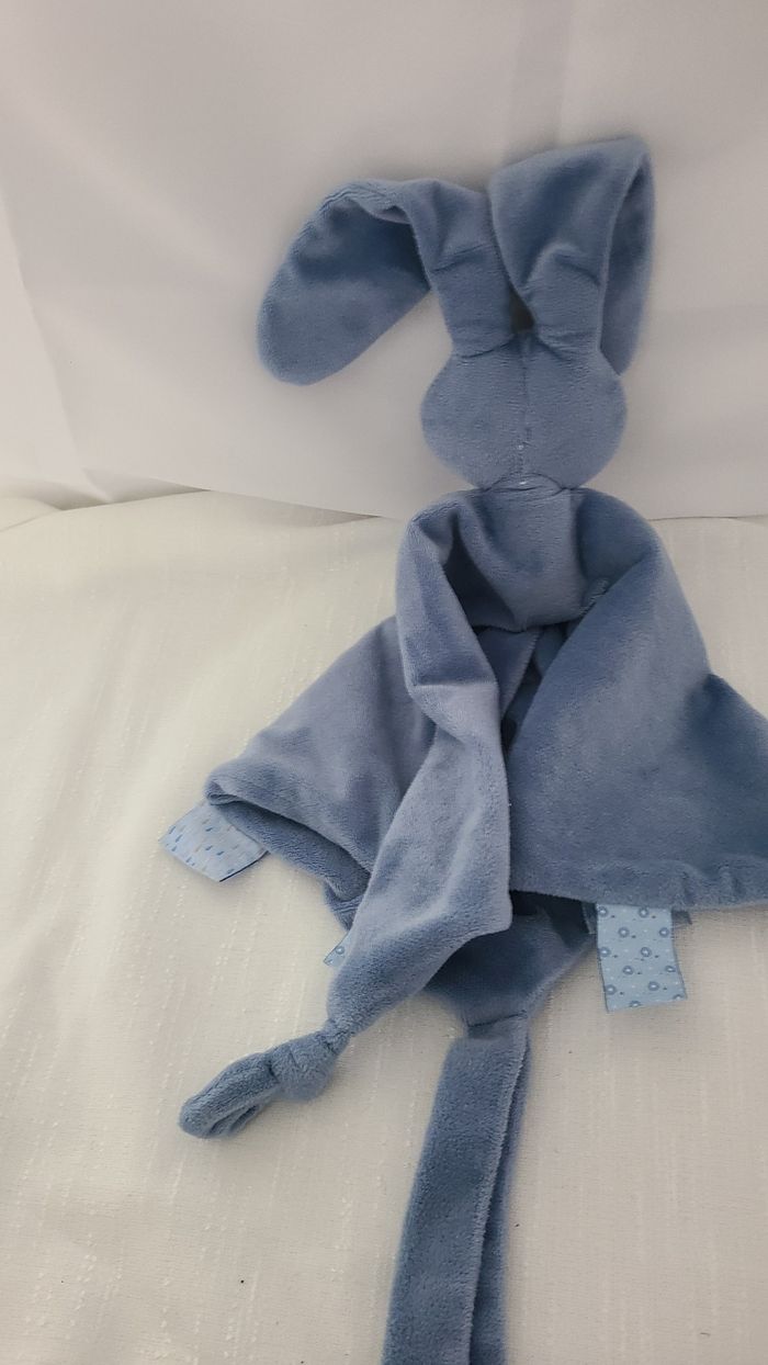 Doudou plat triangle lapin bleu Lapidou NATTOU - photo numéro 3