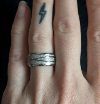 Bague en acier a paillettes