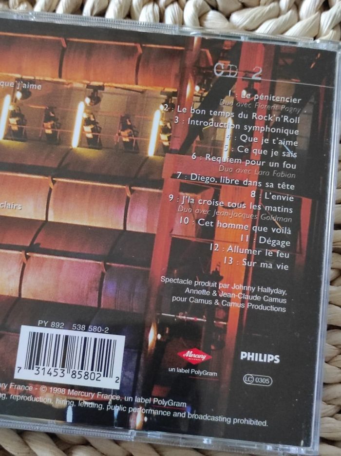 CD album Johnny Hallyday 1998 - photo numéro 4
