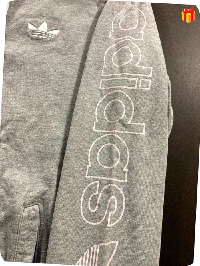 Veste Zip à capuche Adidas Gris taille M - photo numéro 5