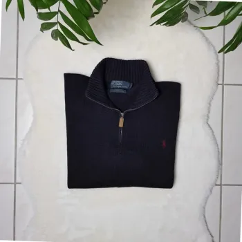 Pull Camionneur half demi zip Ralph Lauren XL Noir