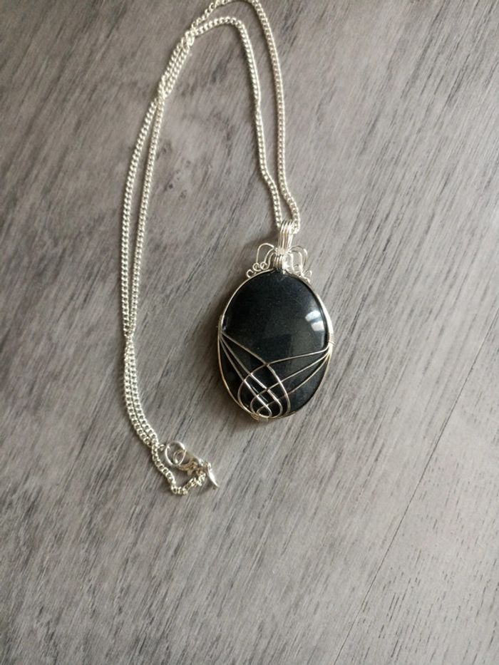 Collier pierre naturelle onyx