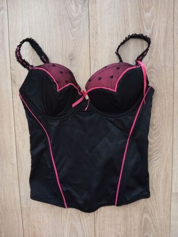 Corset noir fuchsia 90B