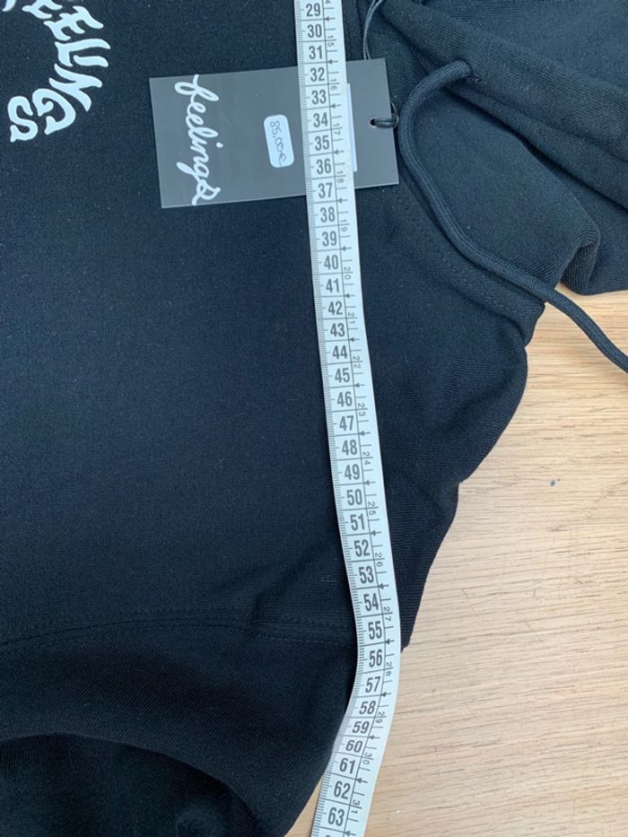 Pull 100 coton noir capuche poche ventral taille xl idéal cadeau - photo numéro 6