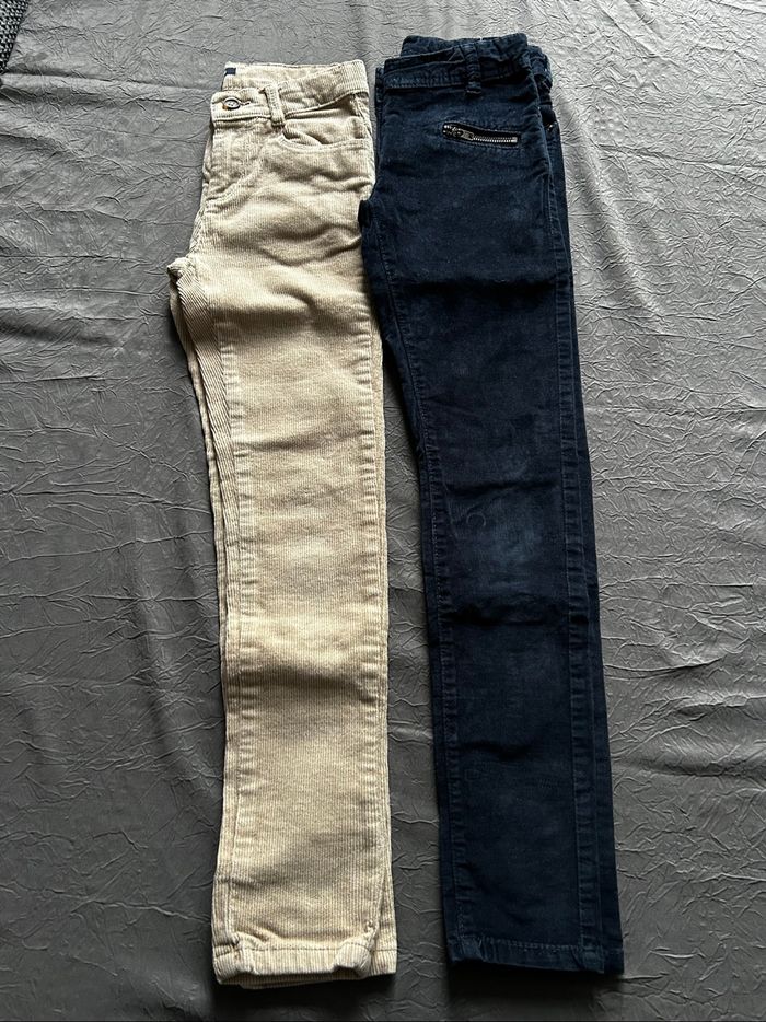 Lot de 2 pantalons skinny en velours fille