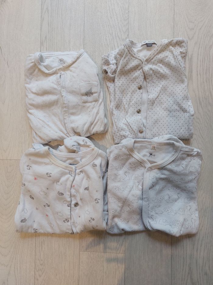 Lot 4 pyjamas 1 pièce coton 1m