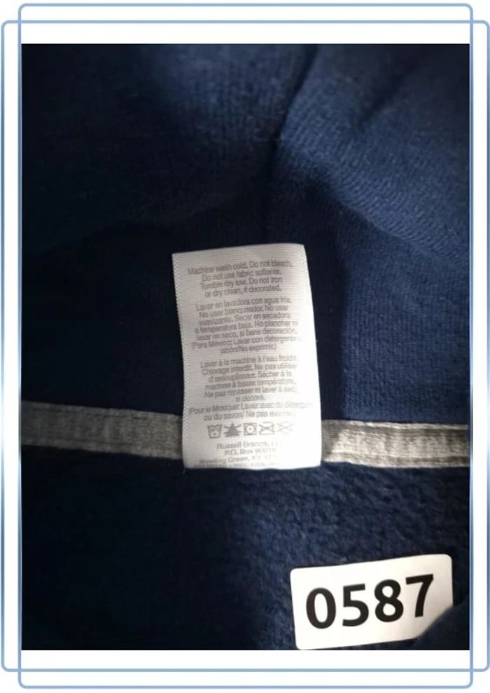 sweat a capuche / Hoodie russell athletic - taille S - homme - bleu marine floqué (147) - photo numéro 8