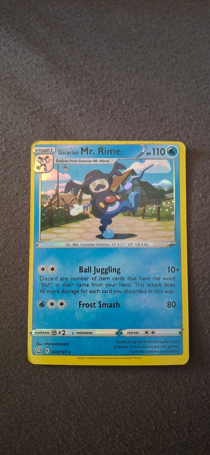 💥Carte Pokémon Brillante Galarian Mr. Rime (110 PV, Stage 1)
