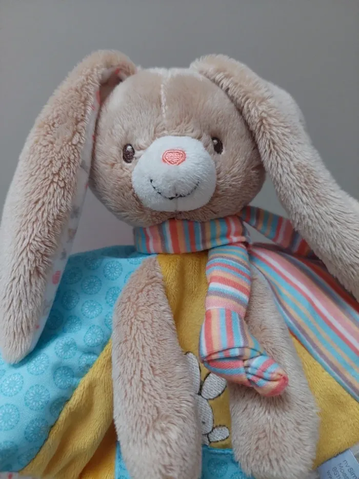 Simba toys - doudou carré lapin multicolore - photo numéro 2