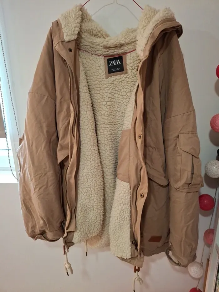 Manteau beige foncé TL Zara - photo numéro 4