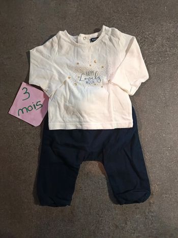 Ensemble haut + pantalon 3 mois