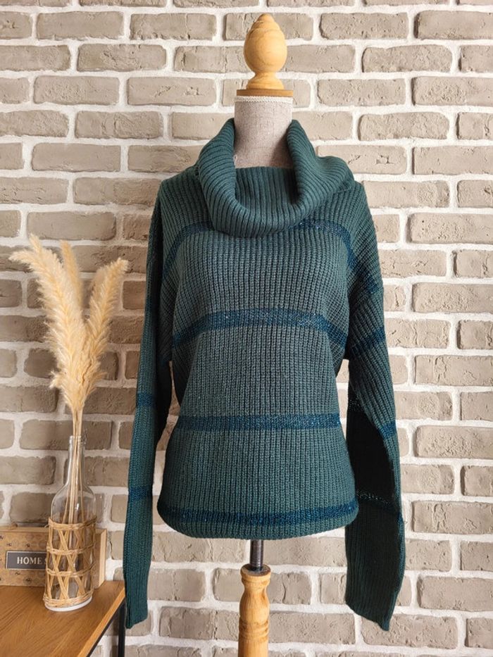 Pull col châle vert sapin - Beloved - Casual chic - photo numéro 4