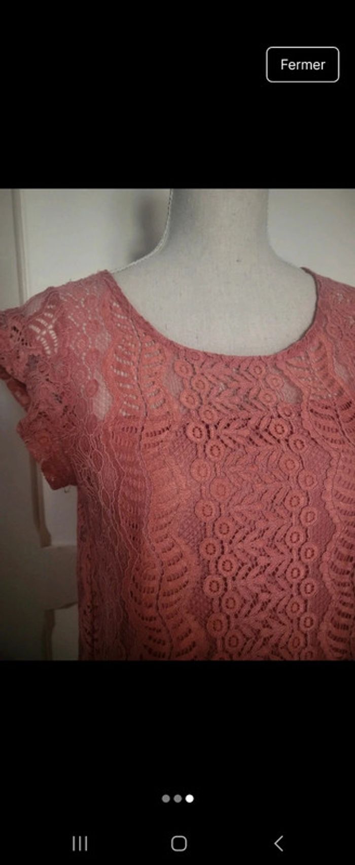 T-shirt dentelle rose - photo numéro 2