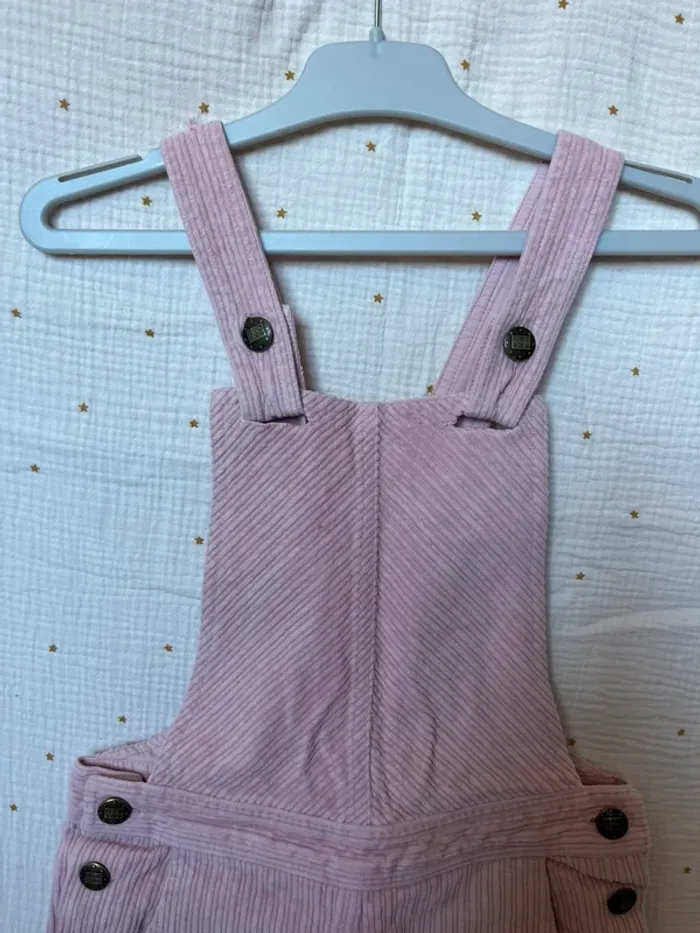 Salopette Bonton velours rose – Taille 8 ans - photo numéro 5