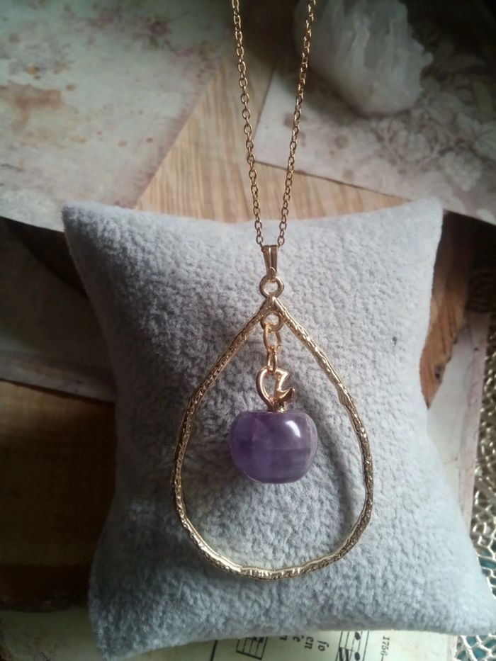 Collier pomme Améthyste 💜 naturelle