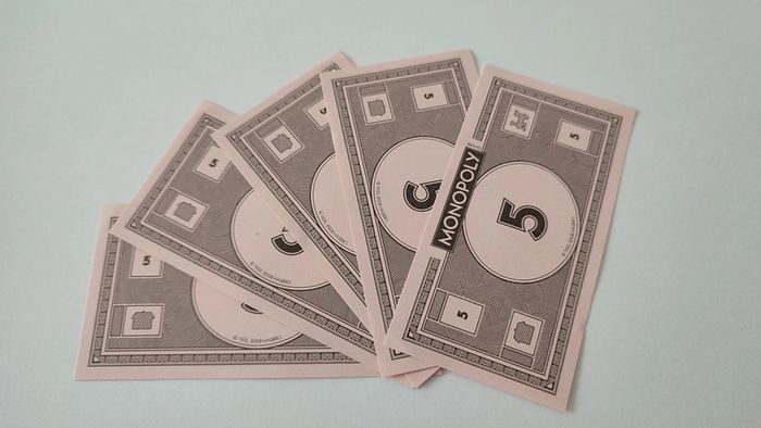 Lot x5 billets de 5 pièce détachée jeu de société Monopoly mauvais perdants Hasbro Gaming #B77