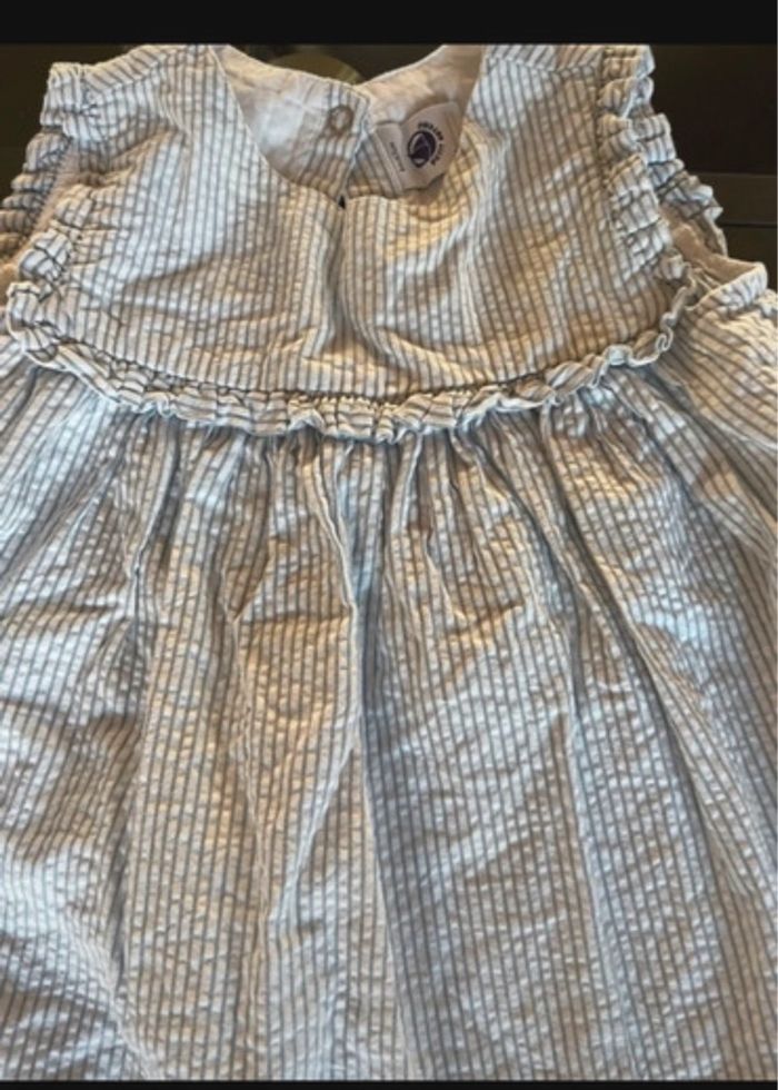 Robe petit bateau bleue et blanche rayée - photo numéro 2