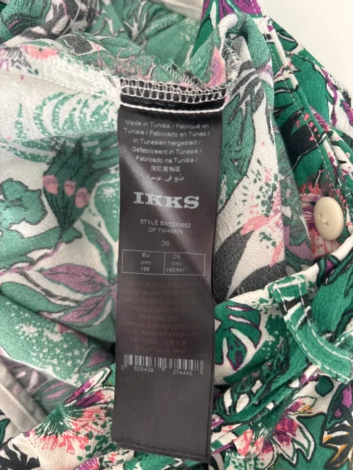 Pantalon fluide IKKS Women imprimé tropical – Taille 36 - photo numéro 4