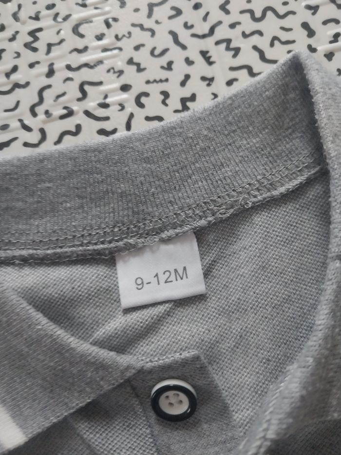 Petit ensemble bébé 2 pièces gris dinosaure 9-12 mois - photo numéro 3