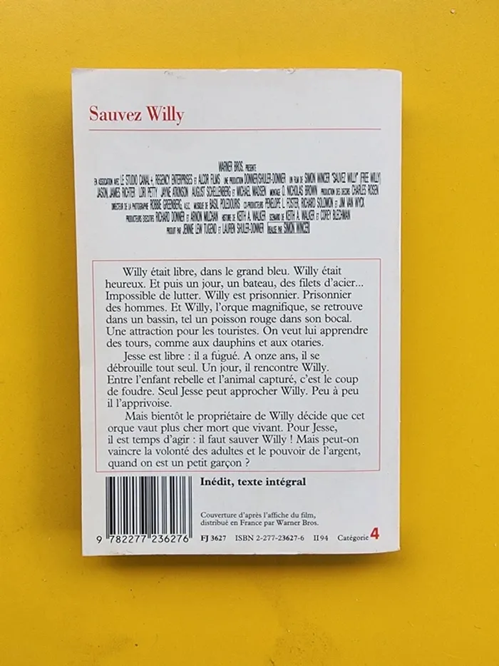 Livre de poche "sauvez Willy" de Jordan Horowitz - édition illustrée - photo numéro 2