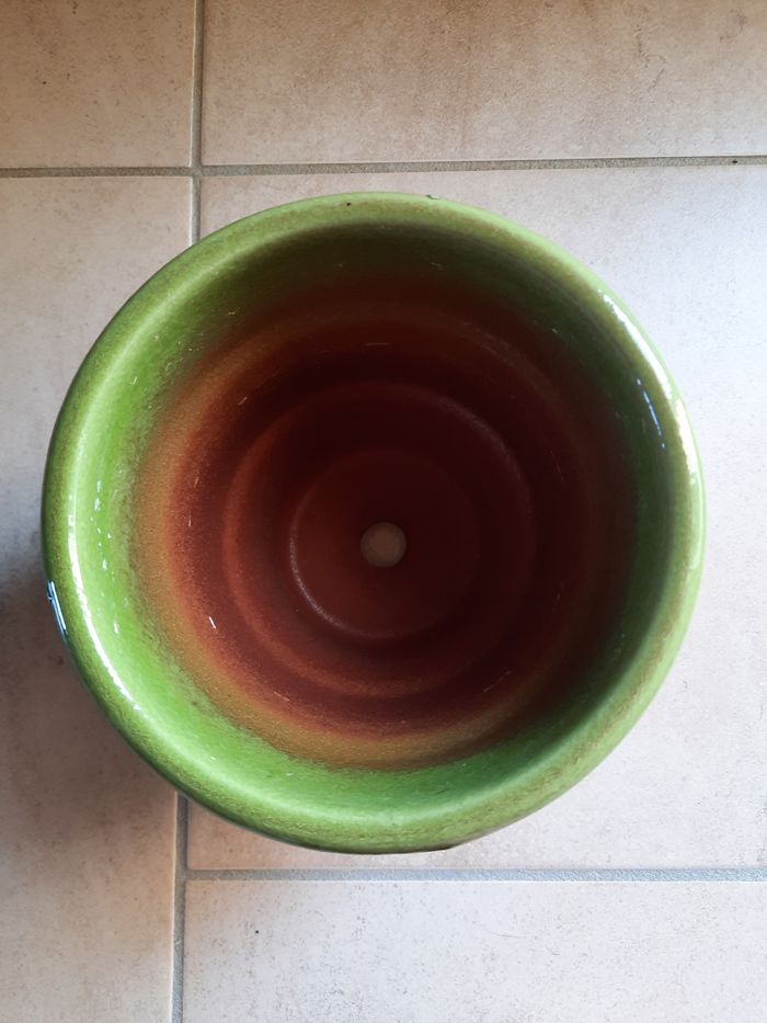 Pot en terre cuite vert - photo numéro 3