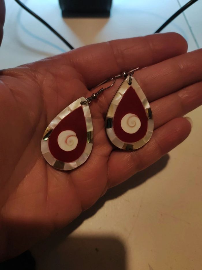 Boucles d'oreilles nacre - photo numéro 5