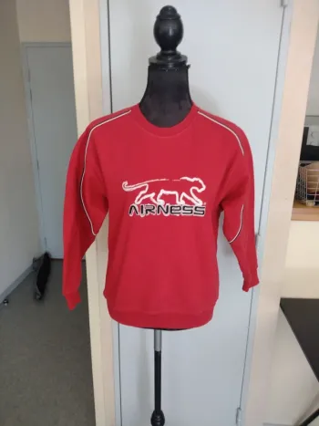 Sweat vintage Airness rouge logo panthère – Taille S