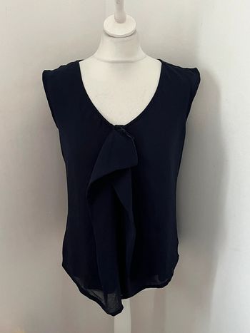 Blouse marine col en V mango M