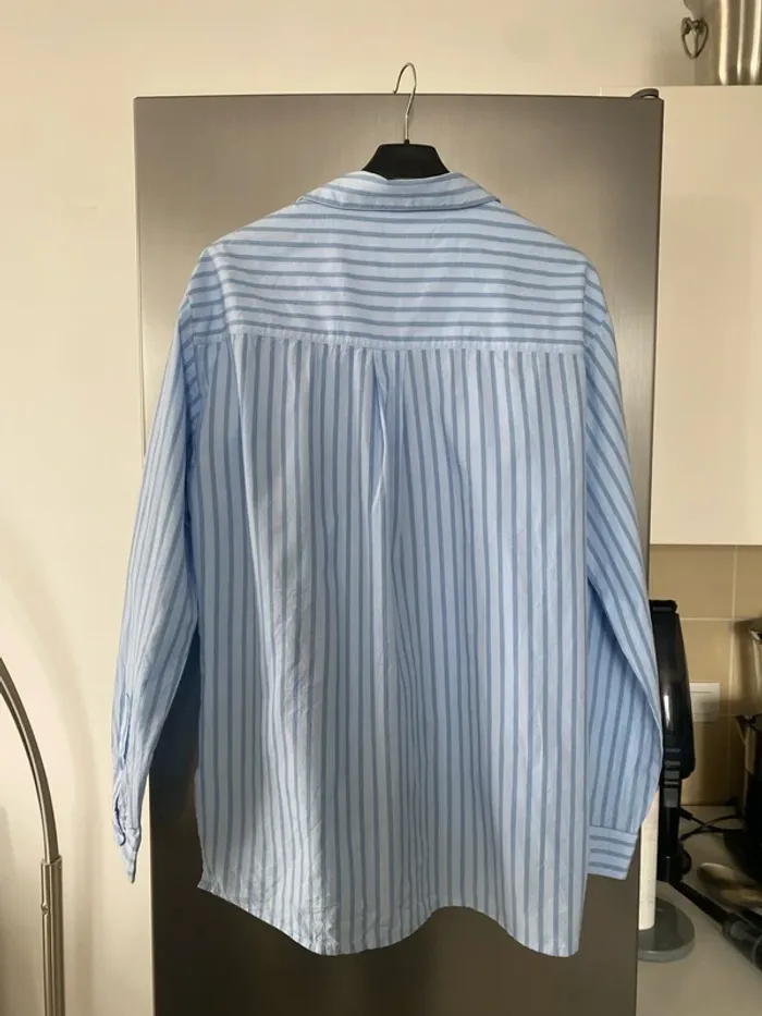 Chemise Haut de Pyjama Rayé Bleu Clair Taille M Boohoo Man - photo numéro 2