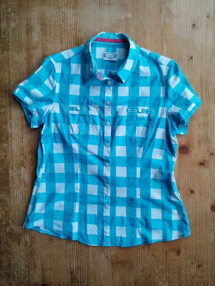 Chemise femme carreaux turquoise – Cecilia Classics – 38/40 – TBE - photo numéro 4