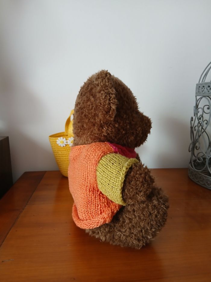Peluche-doudou Ourson brun *Phildar *23cm - photo numéro 9