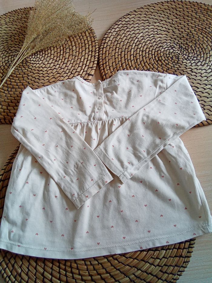 Tunique crème avec impressions coeurs Vert Baudet taille 36 mois - photo numéro 5