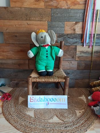 Peluche Babar vintage Toile de parachute