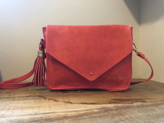 Sac bandoulière corail et tissu ananas
